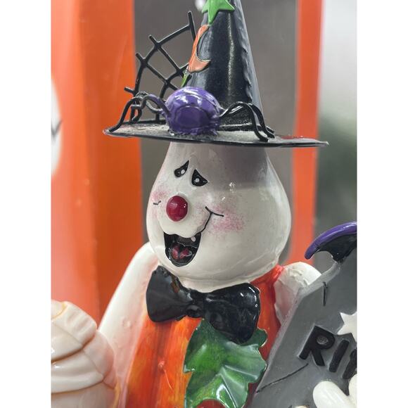 Vintage Metal Halloween Night Light Ghost Pumpkin Mummy 12 Black Orange Decor - Picture 9 of 15